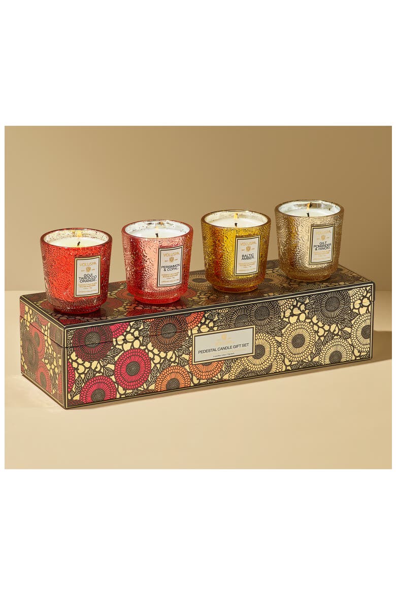 Japonica Pedestal Candle Set, Alternate, color, MULTI