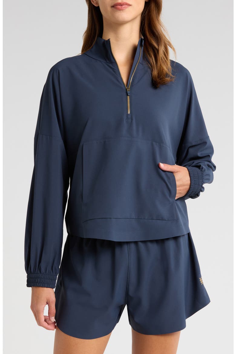 Mirage Water-Repellent Half-Zip Jacket, Main, color, NAVY BLUE