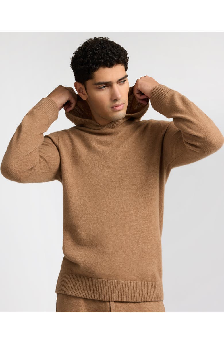 Onia 100% Cashmere Hooded Pullover, Main, color, Camel