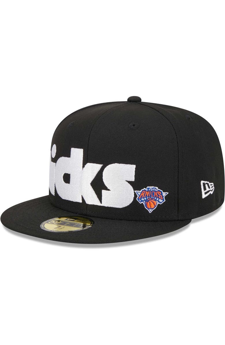 New Era Men's New Era Black New York Knicks Checkerboard UV 59FIFTY Fitted Hat, Alternate, color, 