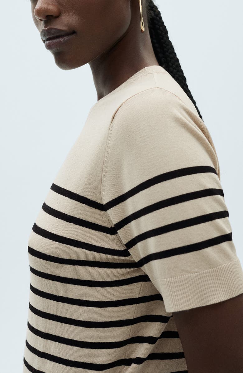 MANGO Short Sleeve Sweater, Alternate, color, Medium Brown