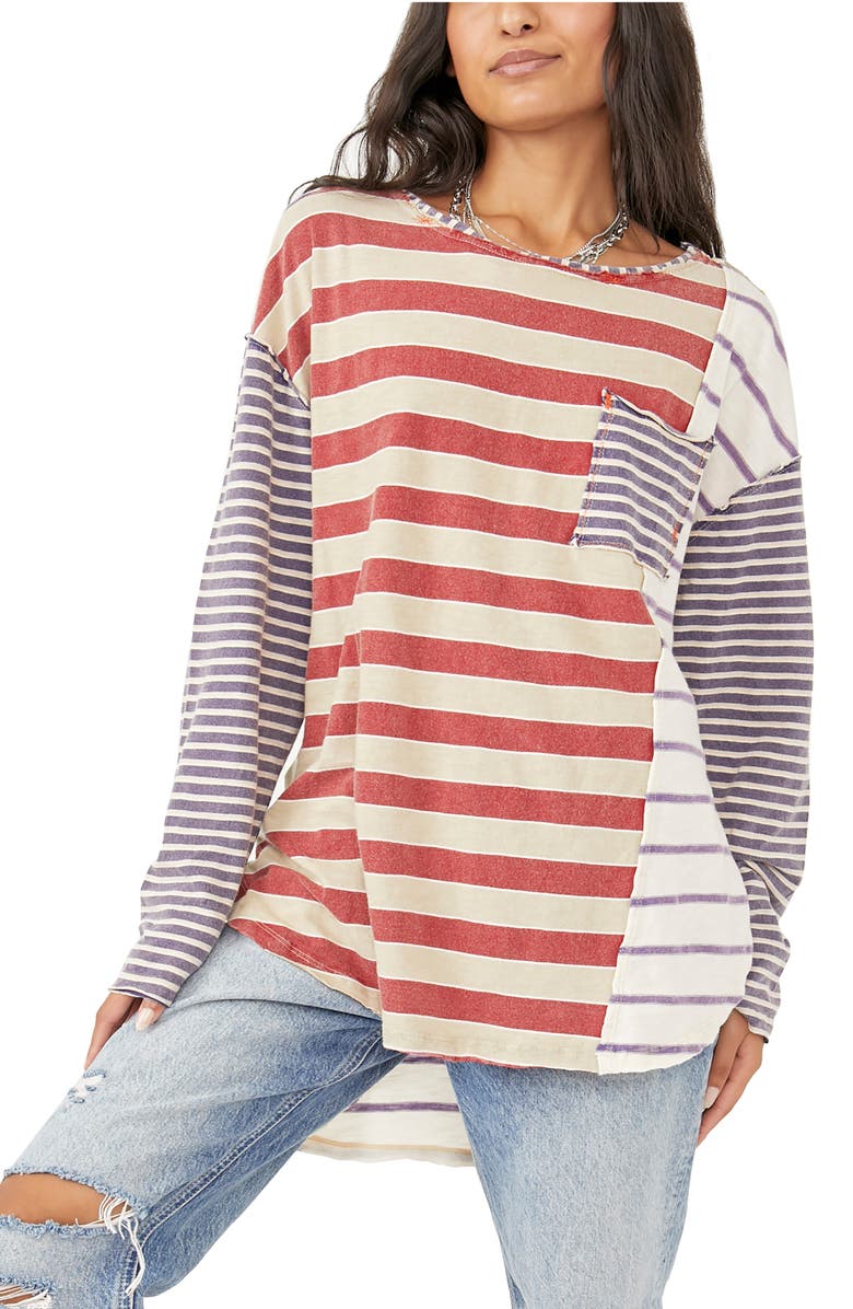 Free People Stripey Prep T-Shirt, Main, color, 