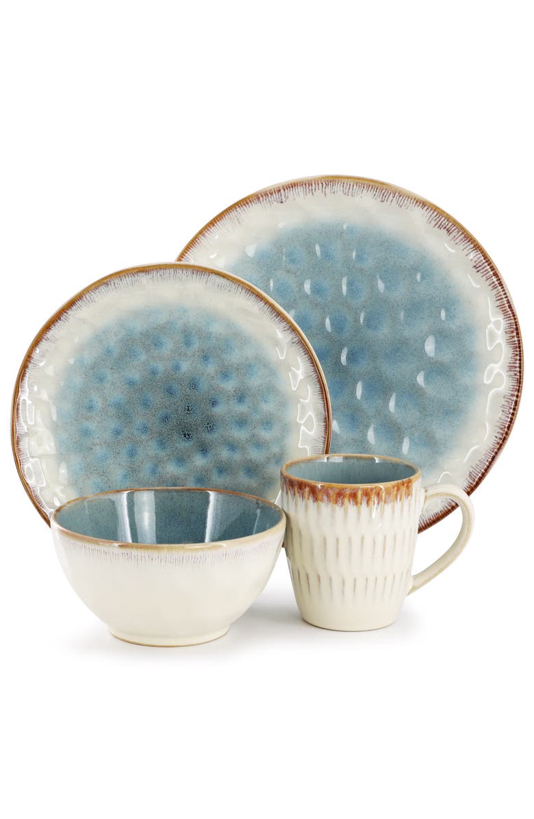 Elama Leann 16 Piece Stoneware Dinnerware Set, Alternate, color, Beige