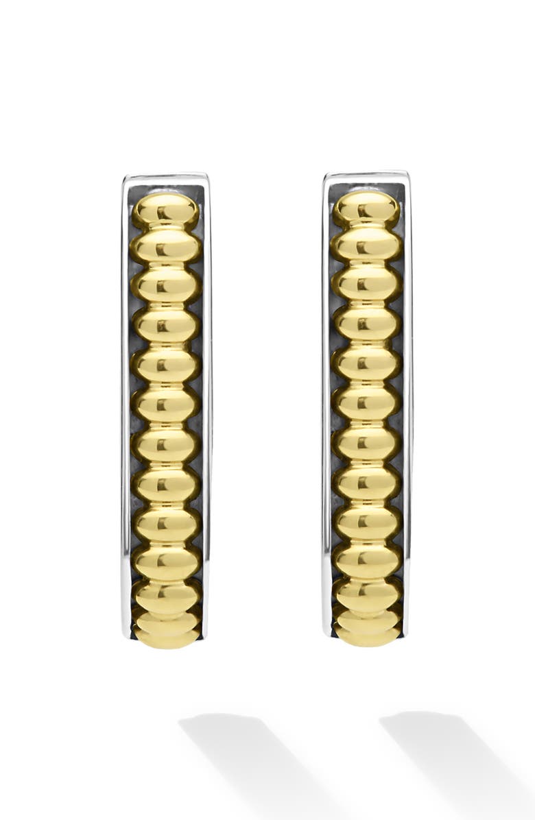 LAGOS Two-Tone Linear Hoop Earrings, Alternate, color, Two Tone