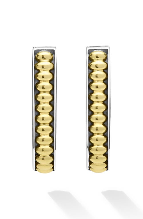 Lagos Two-tone Linear Hoop Earrings In Gold