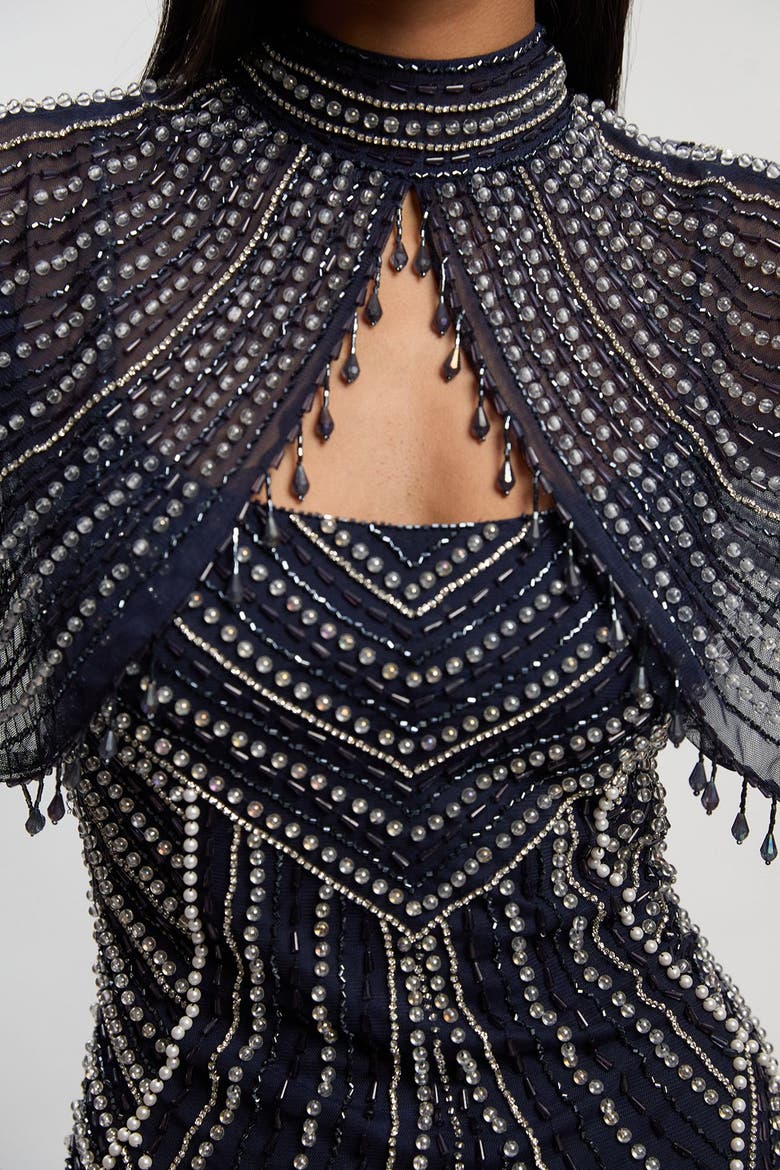Crystal Maxi Dress, Alternate, color, Navy