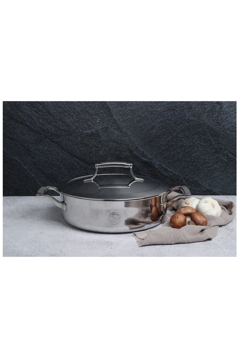 SELECTS 3qt. Sauteuse with Lid, Alternate, color, STAINLESS STEEL