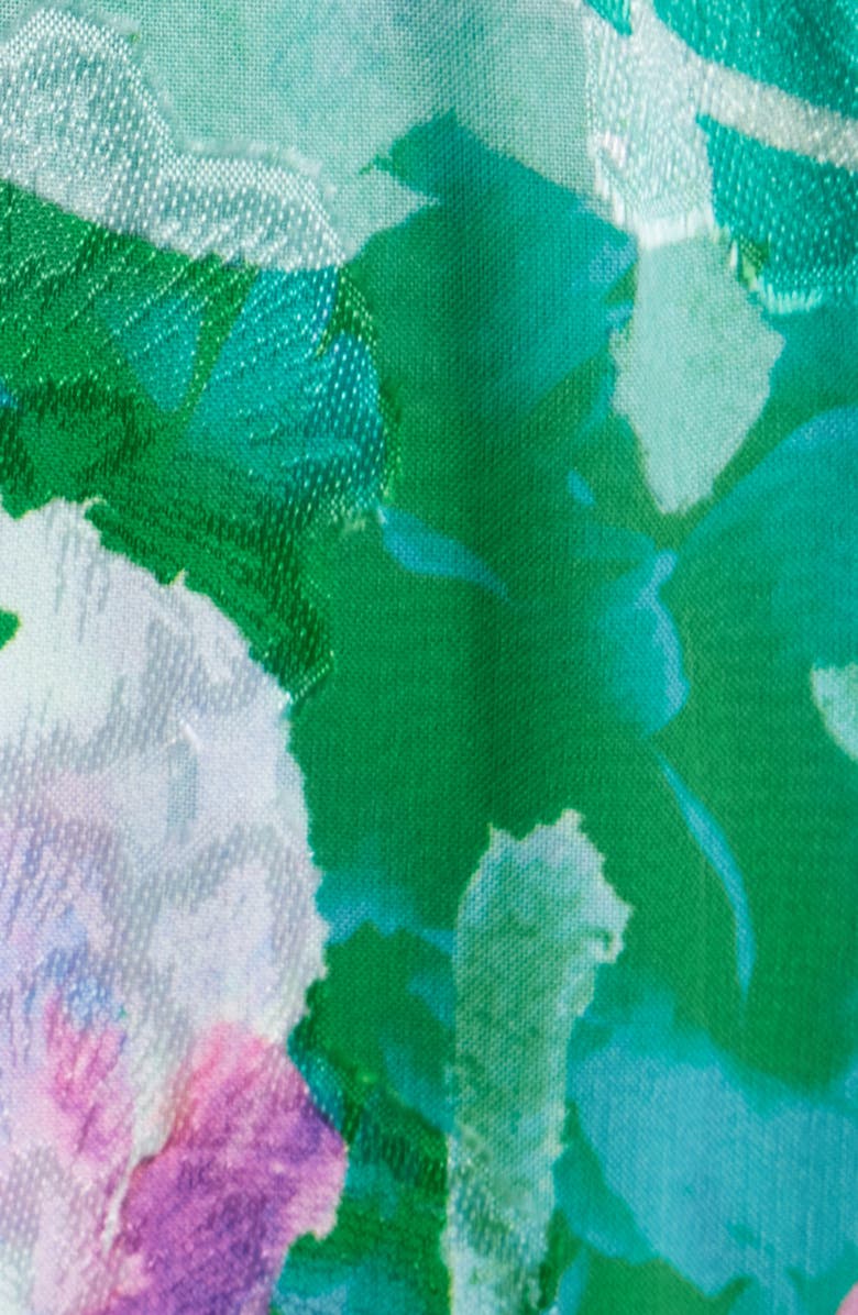 Adrianna Papell Ruffle Floral Evening Gown, Alternate, color, Green Multi