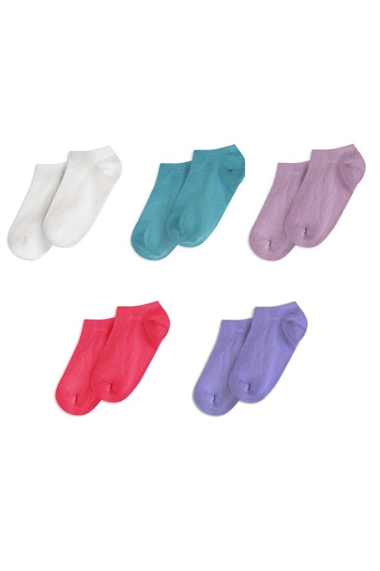 Kids Organic Cotton Solid Footie Socks 5-Pack, Main, color, Color Pop