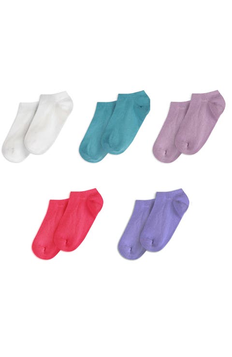 Kids Organic Cotton Solid Footie Socks 5-Pack