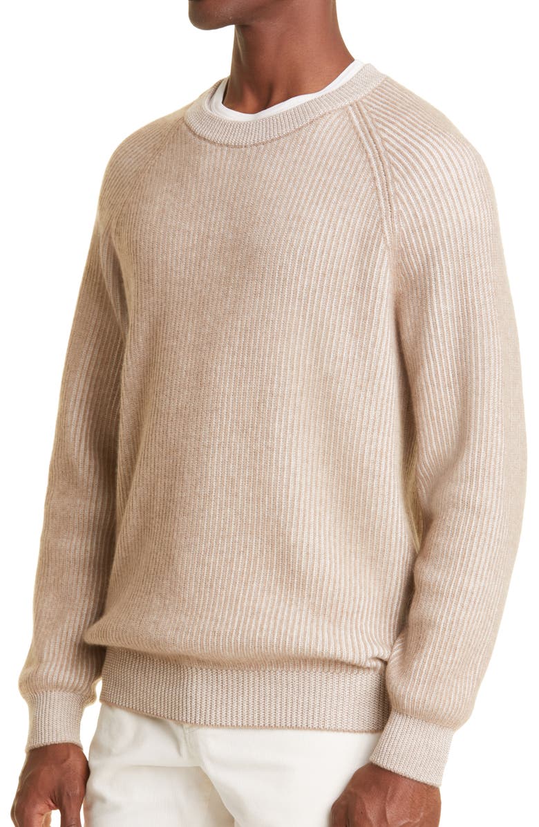 Brunello Cucinelli Vanise Rib Cashmere Sweater, Alternate, color,