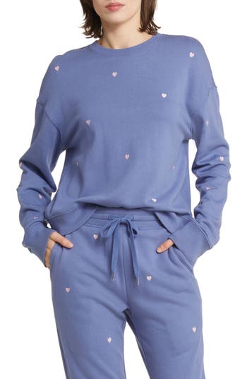 Rails Ramona Heart Embroidered Sweatshirt In Burgundy