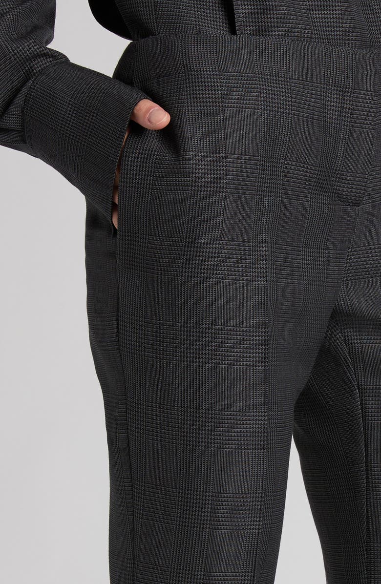 McQueen Prince of Wales Wool & Mohair Bootcut Trousers, Alternate, color,