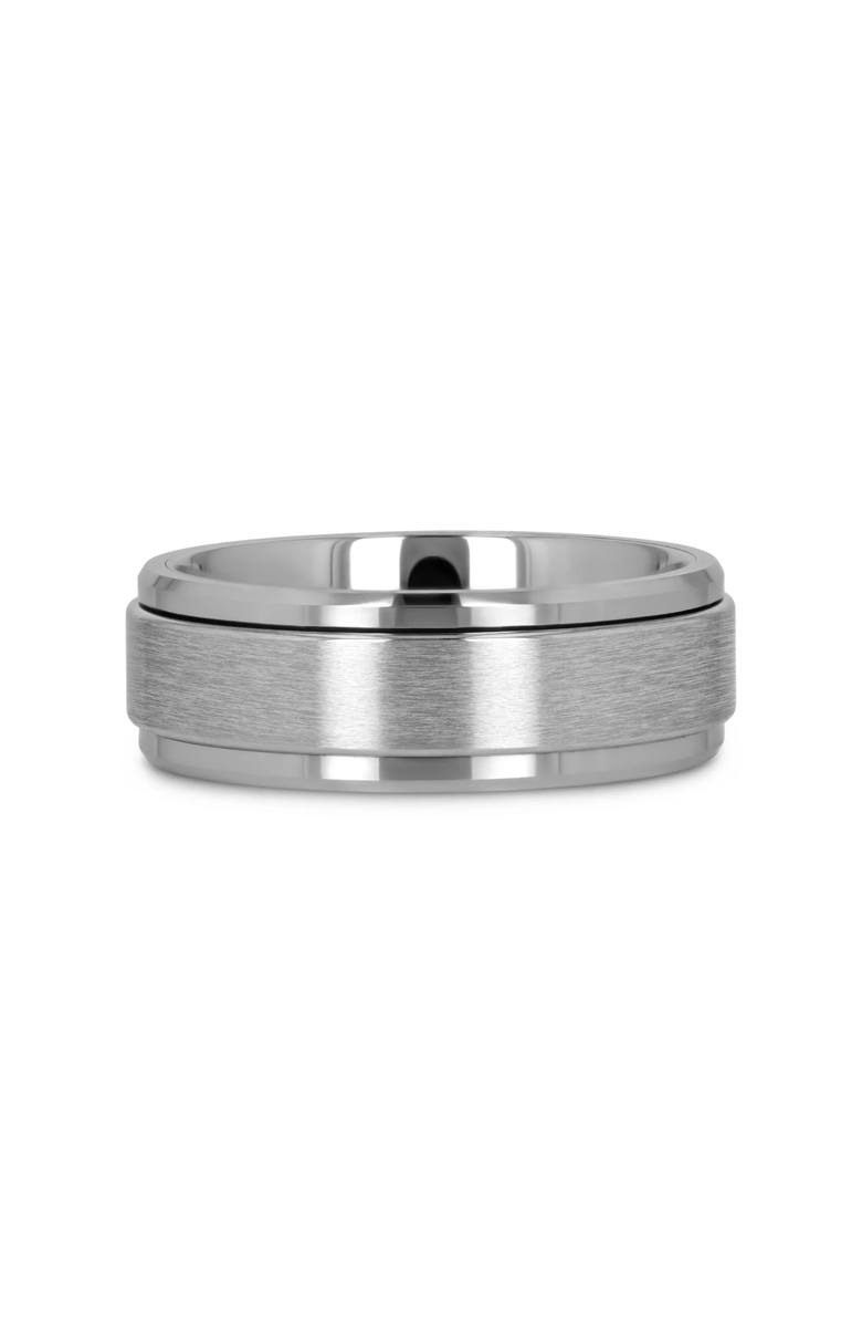 Larson Jewelers Revolution Tungsten Carbide Spinning Band, Alternate, color, Metallic Silver