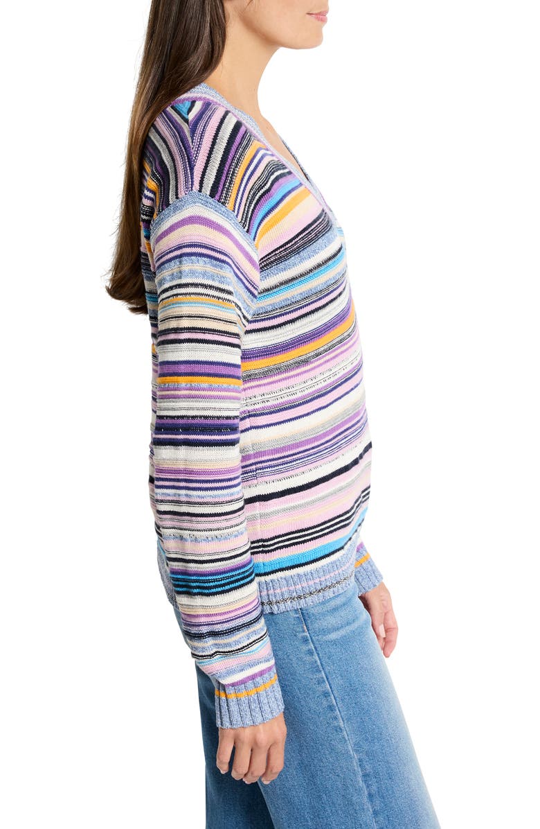 NIC+ZOE Flower Fields V-Neck Sweater, Alternate, color, Purple Multi