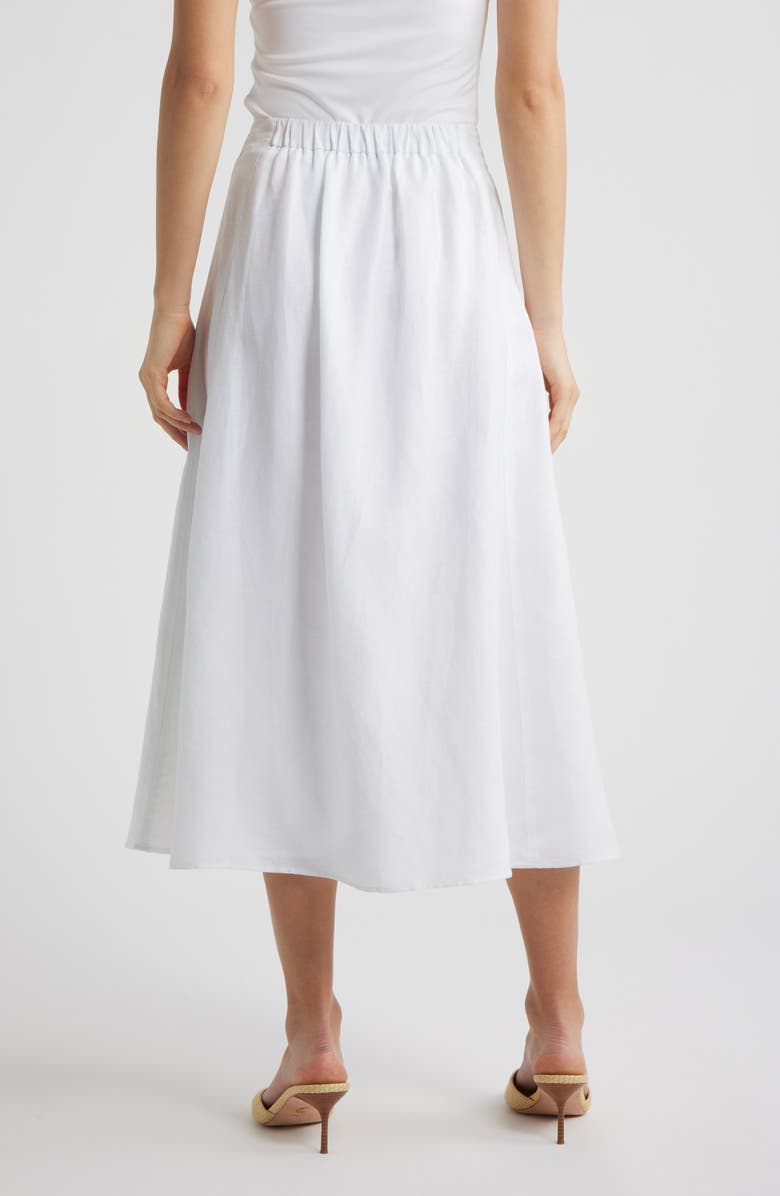 Anne Klein Panel A-Line Midi Skirt, Alternate, color, Crisp White