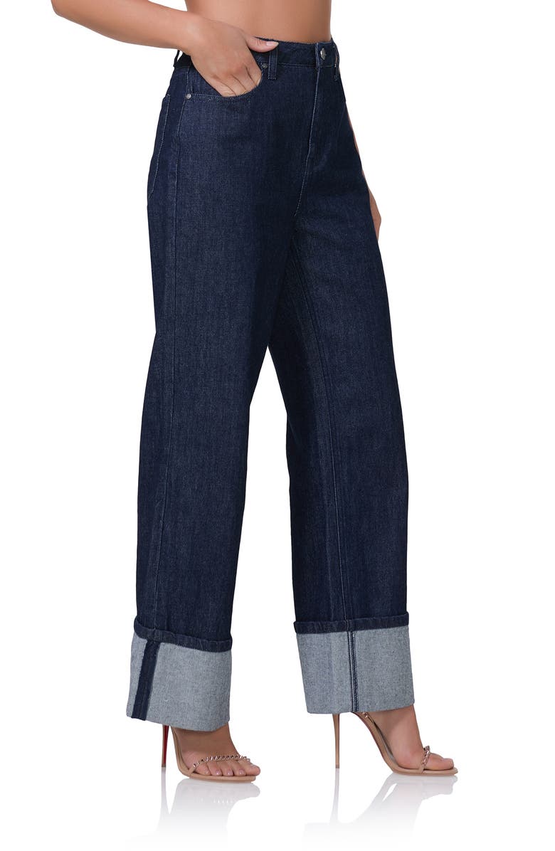 AFRM Kendall Wide Leg Cuff Jeans, Alternate, color, 