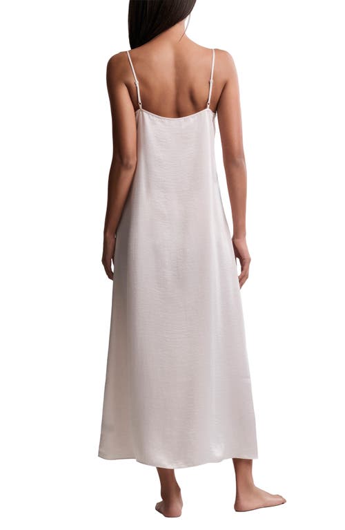 Barefoot Dreams Liquid Lace Trim Satin Nightgown In Brown
