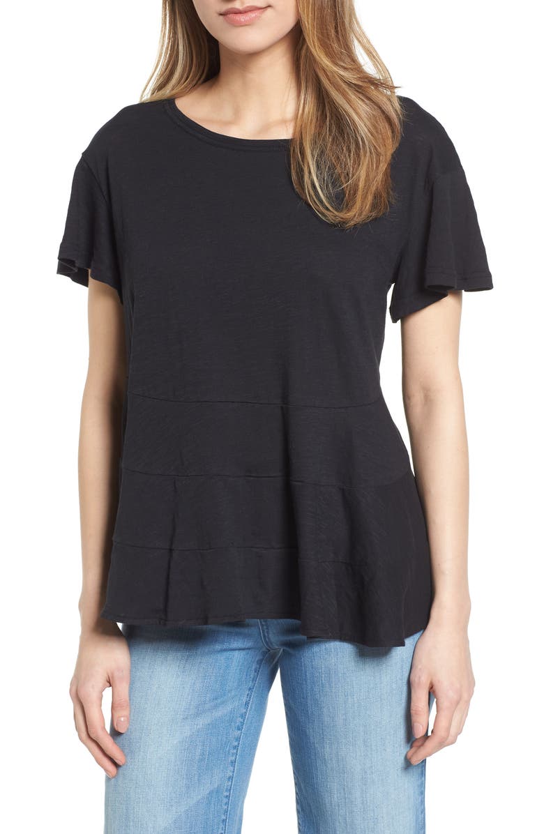 Caslon<sup>®</sup> Relaxed Peplum Tee, Main, color, 