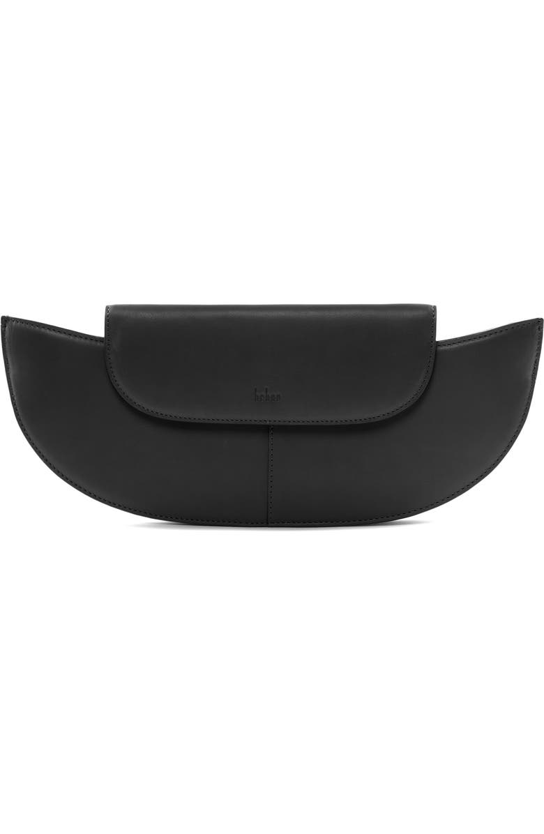 behno Nadia Leather Clutch, Main, color, Black