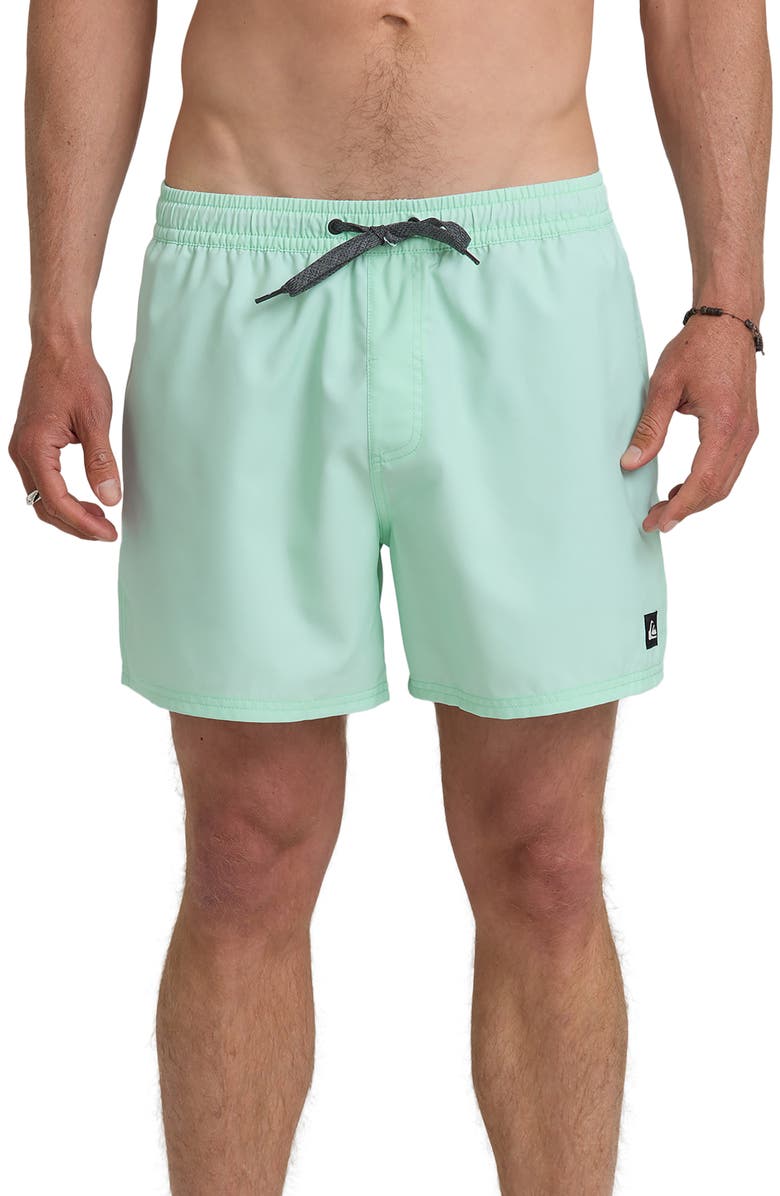 Quiksilver Everyday Solid Volley Swim Trunks, Main, color, Brook Green