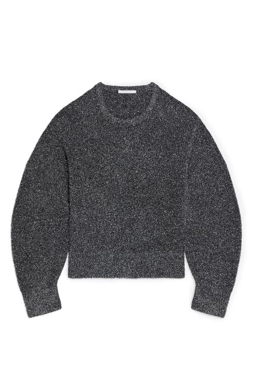 Helmut Lang Apex Lurex Crewneck Sweater In Silver - B0k