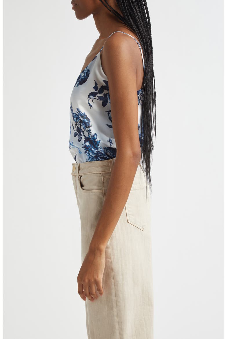 Jane Floral Print Silk Camisole, Alternate, color, WHITEBLUE