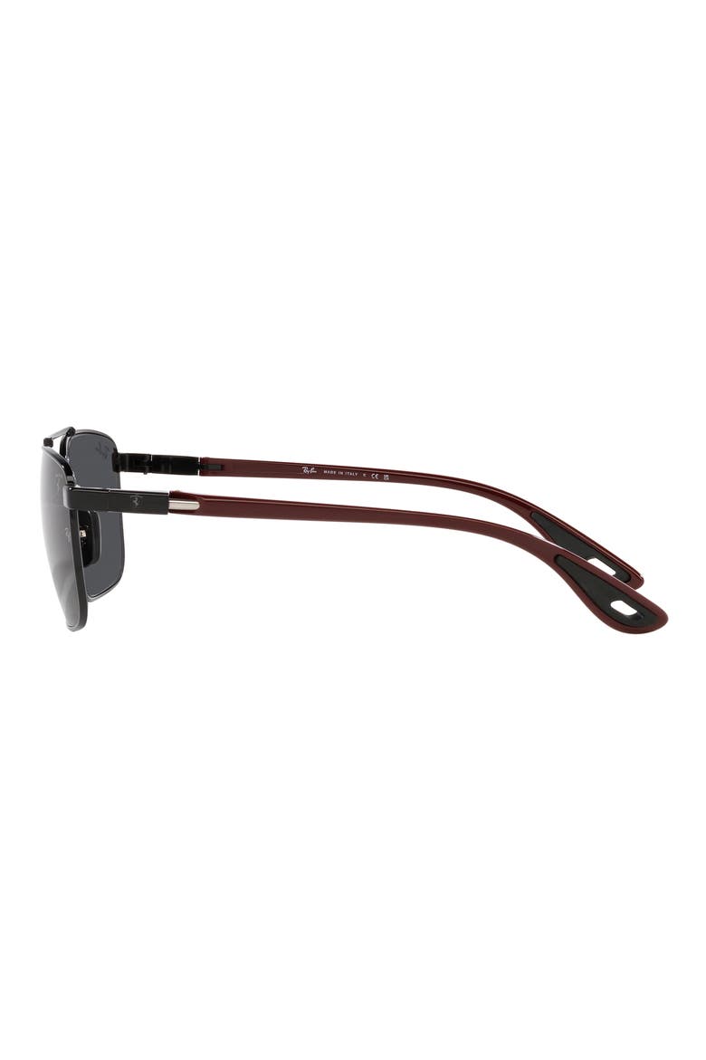 58mm Square Sunglasses, Alternate, color, BLACK
