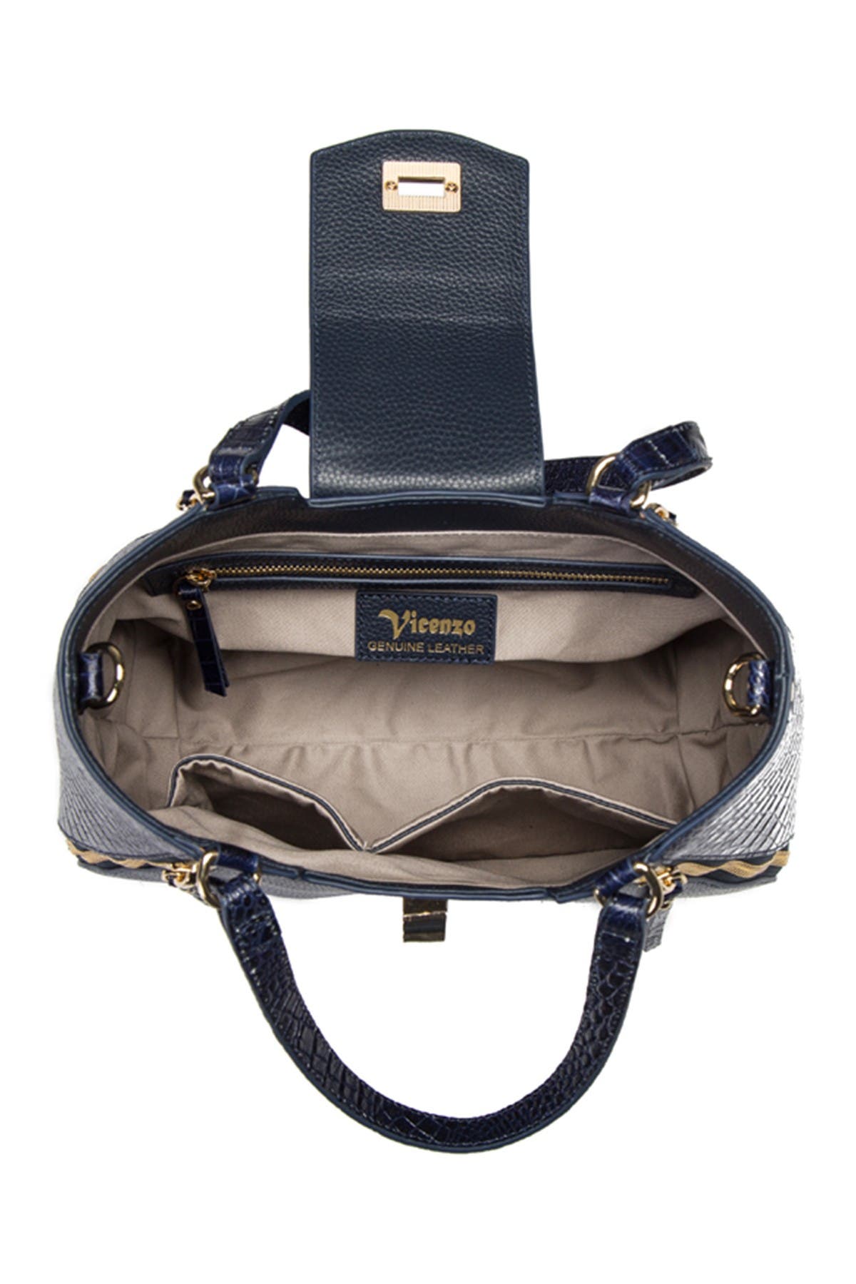 VICENZO LEATHER Steffi Croc Embossed Leather Handbag, Alternate, color, 