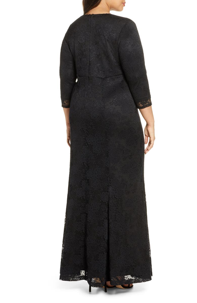 Kiyonna Lace Affair Empire Waist Gown, Alternate, color,