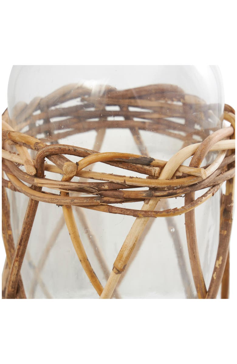 GINGER BIRCH STUDIO Tall Rattan Woven Glass Vase, Alternate, color,