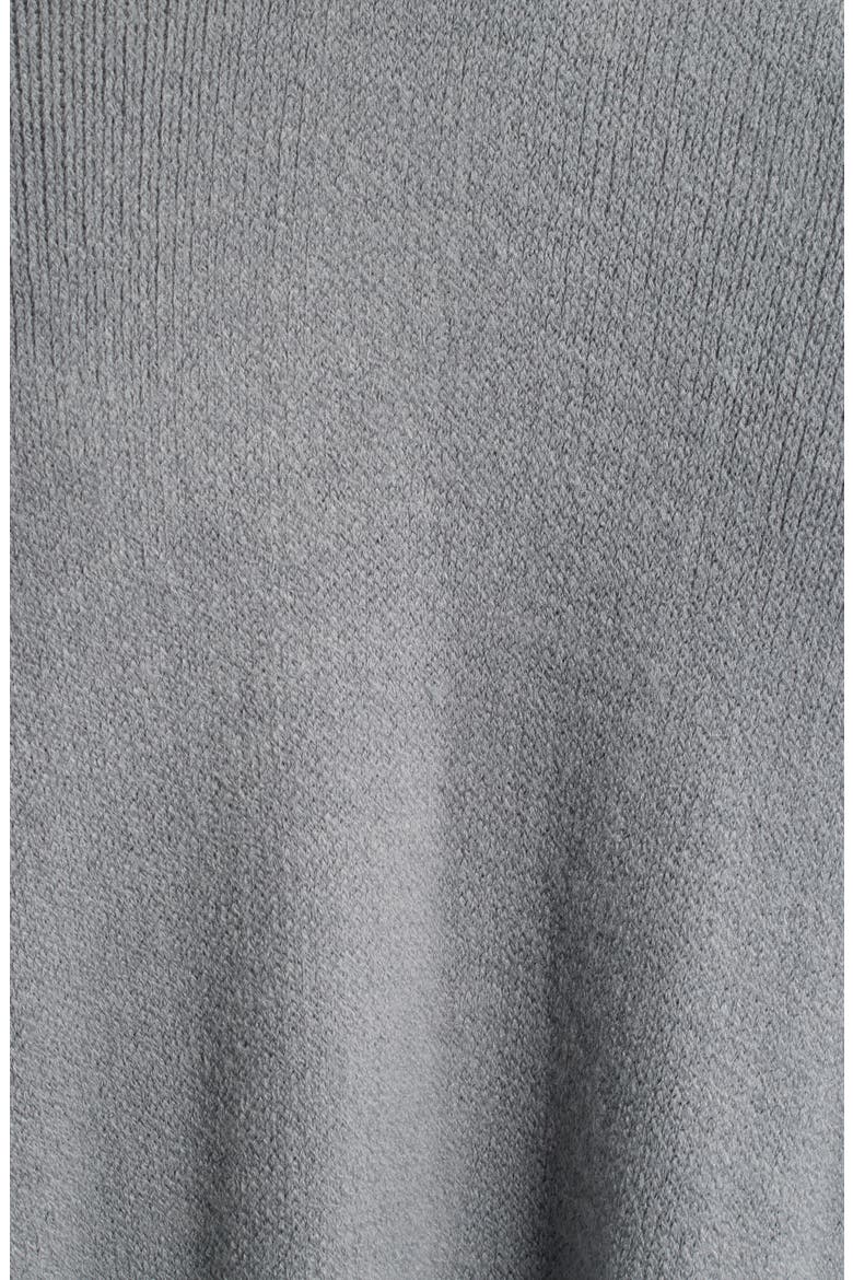 Faux Fur Trim Knit Ruana, Alternate, color, GREY