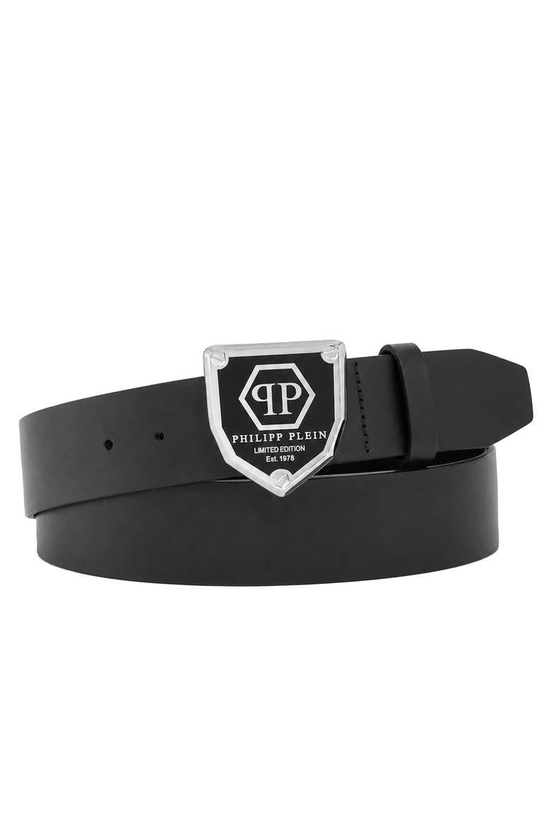 Belt Hexagon Men, Main, color, black/nickel