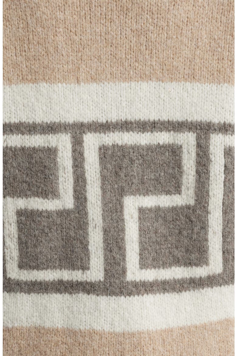 Chelsea Greek Key Wool Blend Cardigan, Alternate, color, ASPEN TRAIL