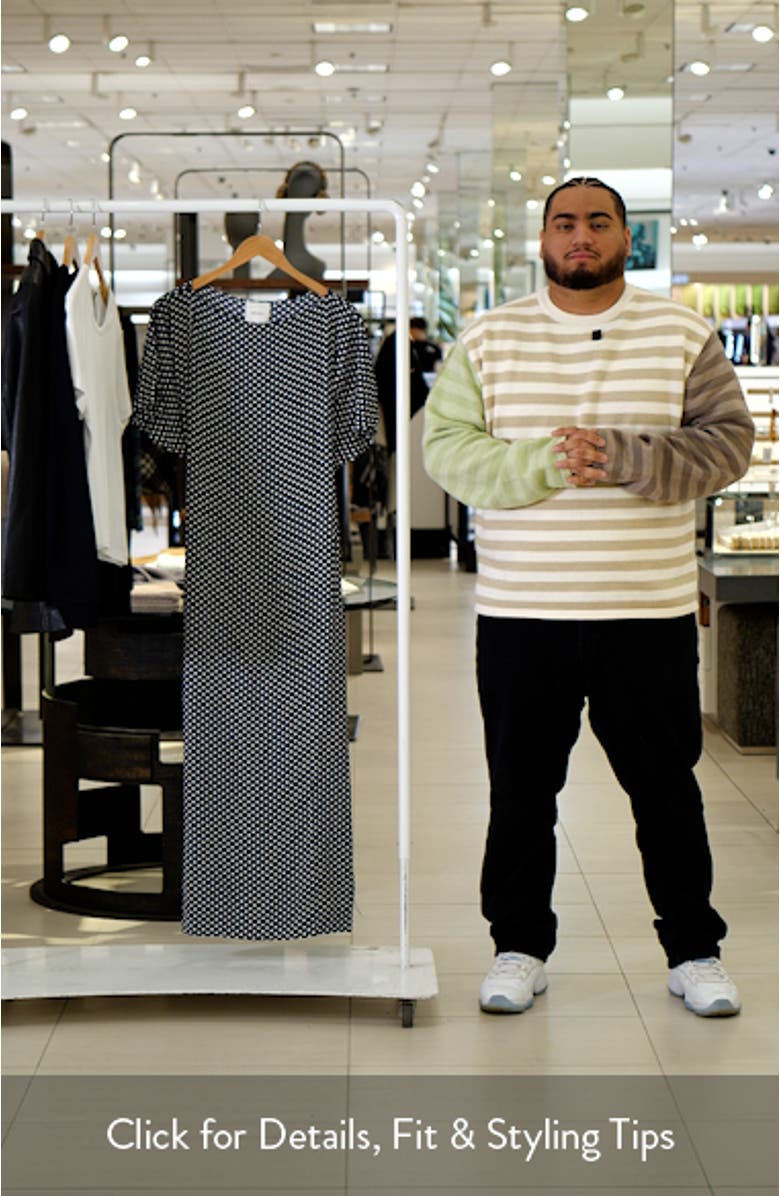 Maeva Polka Dot Flutter Sleeve Midi Dress, sales video thumbnail