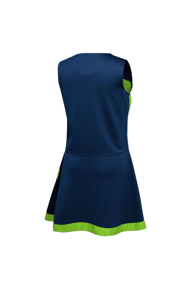 Girls Preschool Navy Seattle Seahawks Two-Piece Cheer Captain Jumper Dress with Bloomers Set, Alternate, color, Navy