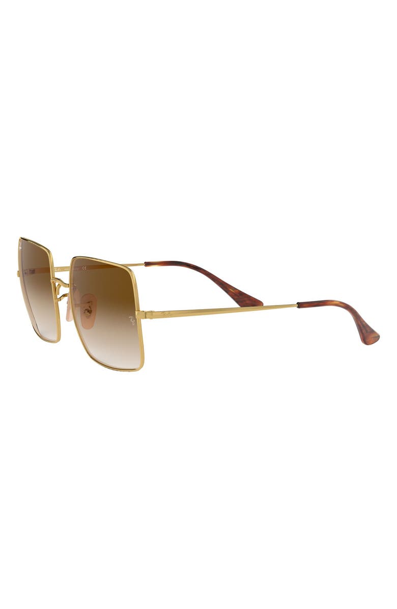 Ray-Ban 54mm Gradient Square Sunglasses, Alternate, color, Gold / Brown Gradient