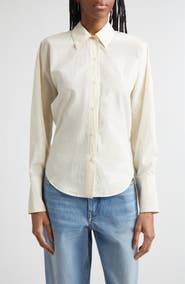 OSSOU Ridge Crinkled Cotton Poplin Button-Up Shirt