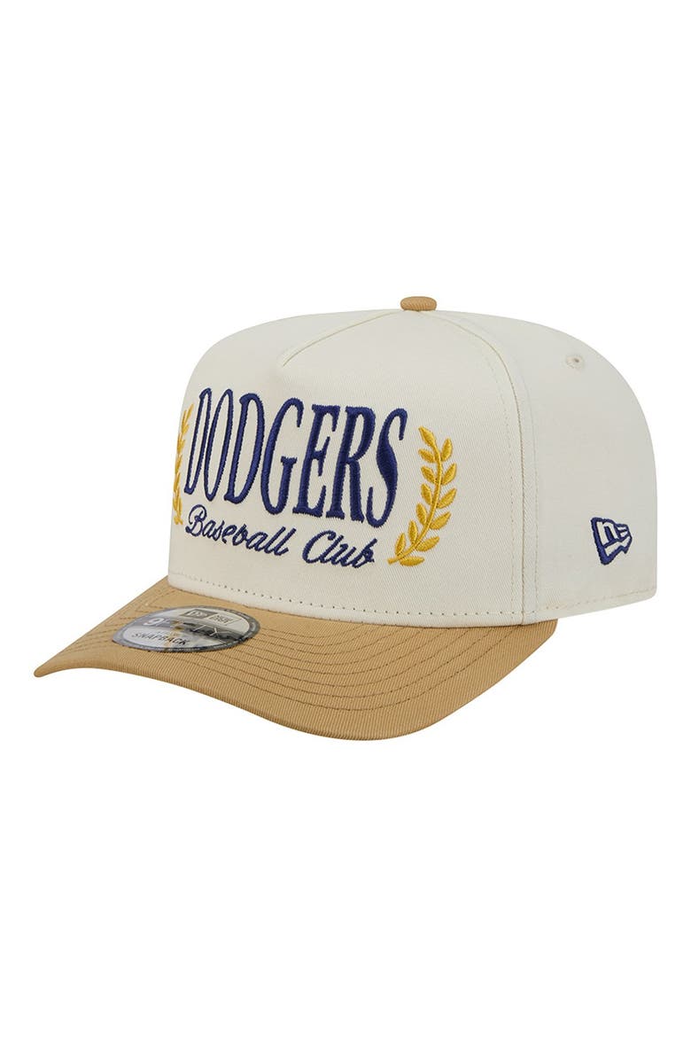 Men's New Era Cream Los Angeles Dodgers Club 9FIFTY A-Frame Snapback Hat, Alternate, color, Cream