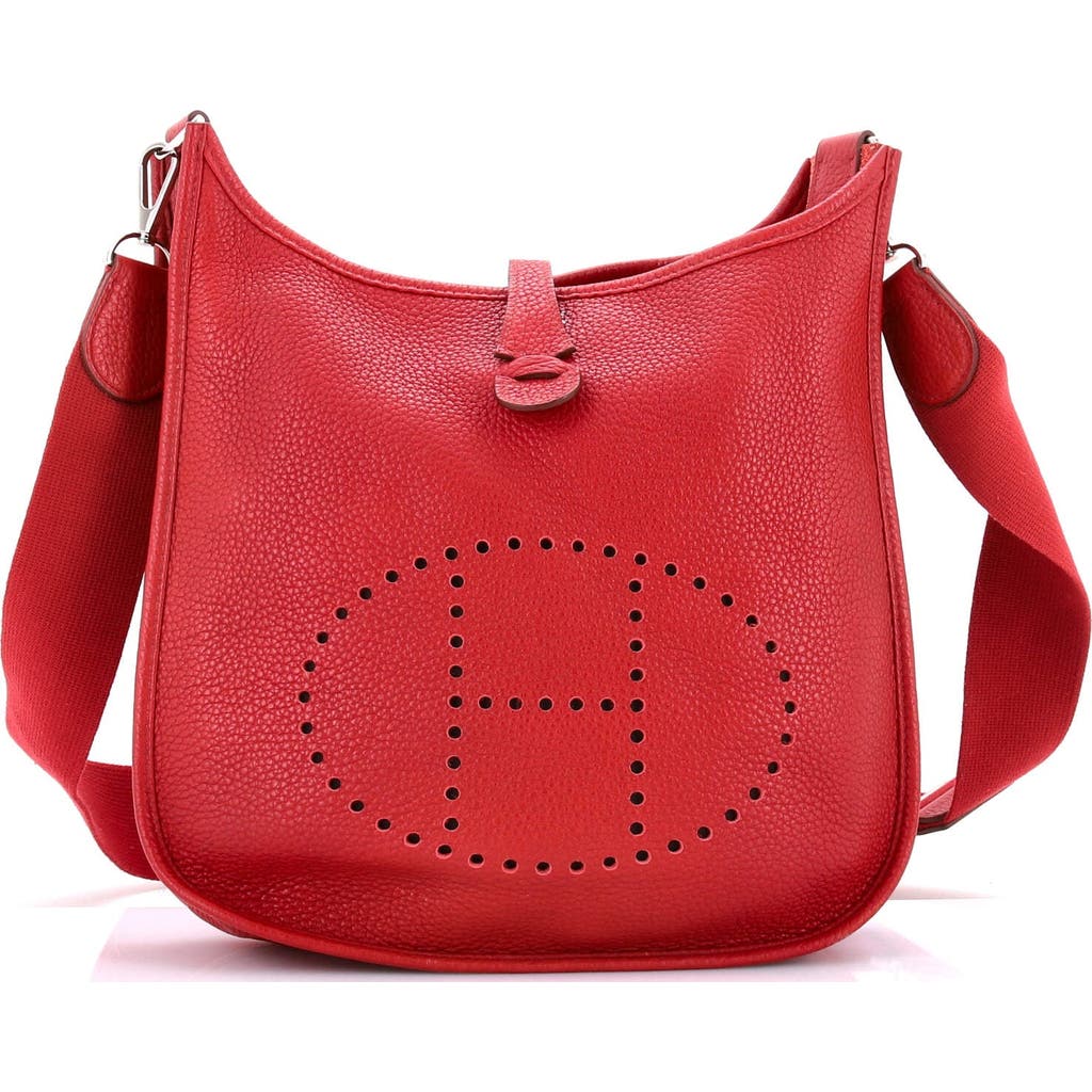 Pre-owned Hermes Hermes Evelyne Bag Gen Iii Clemence Pm In Red