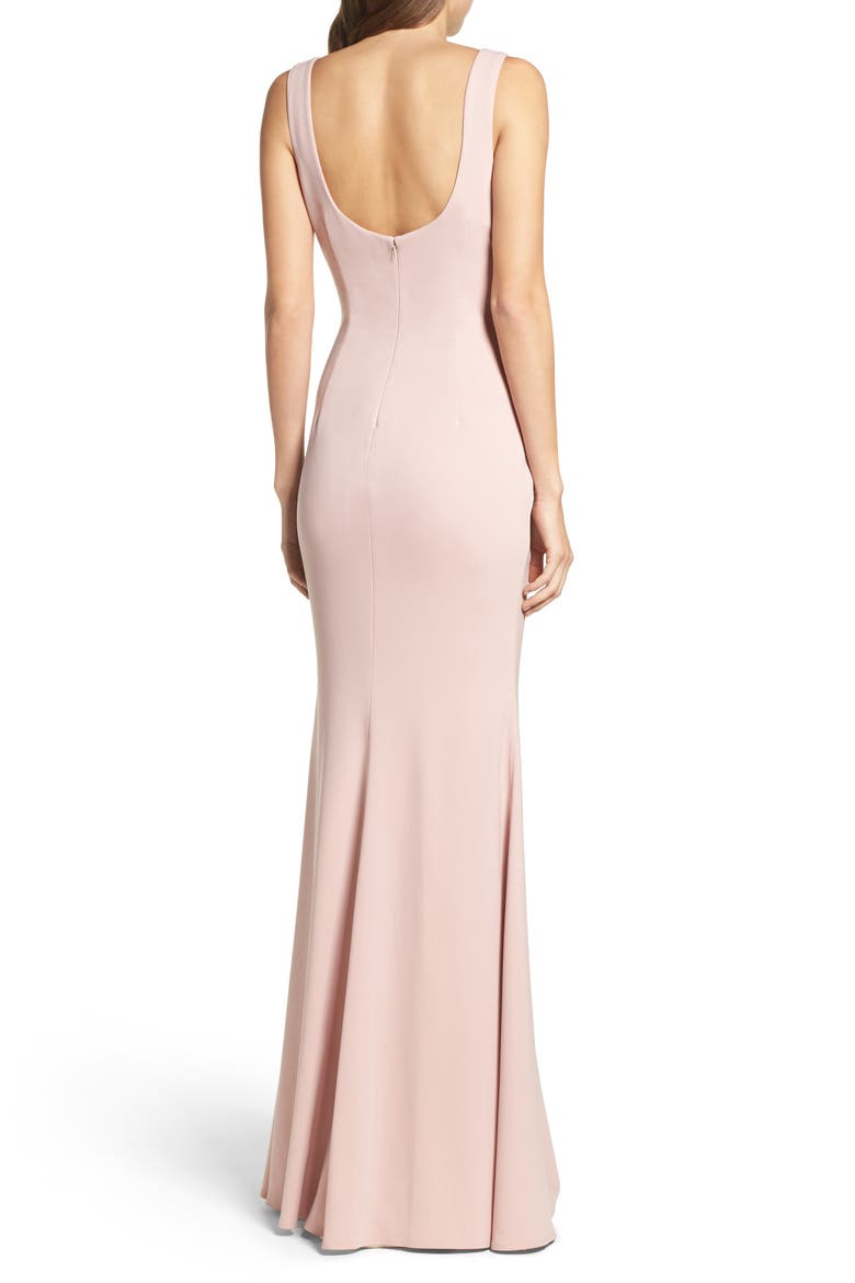 Westward Stretch Crepe Gown, Alternate, color, DUSTY ROSE