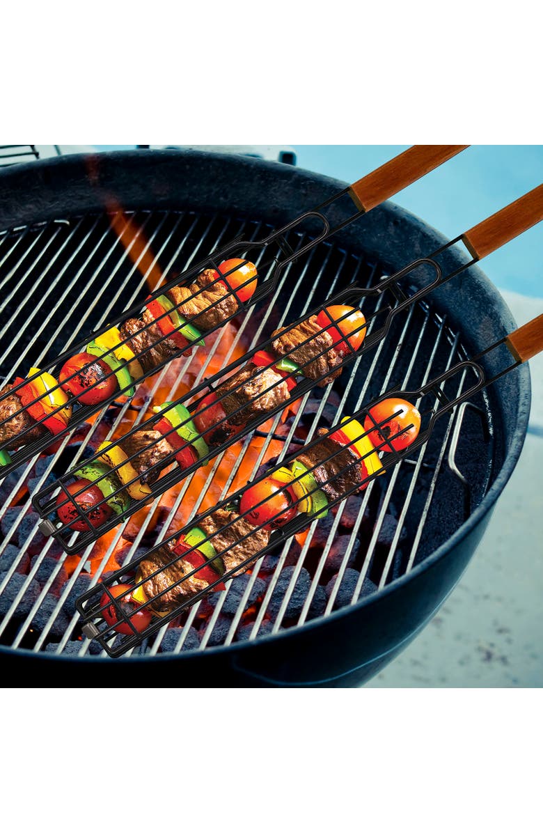 Norpro Nonstick Grilling Kabob Baskets, Set of 4, Alternate, color, Silver