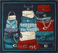 COACH Stacked Tabby Print Silk Square Scarf