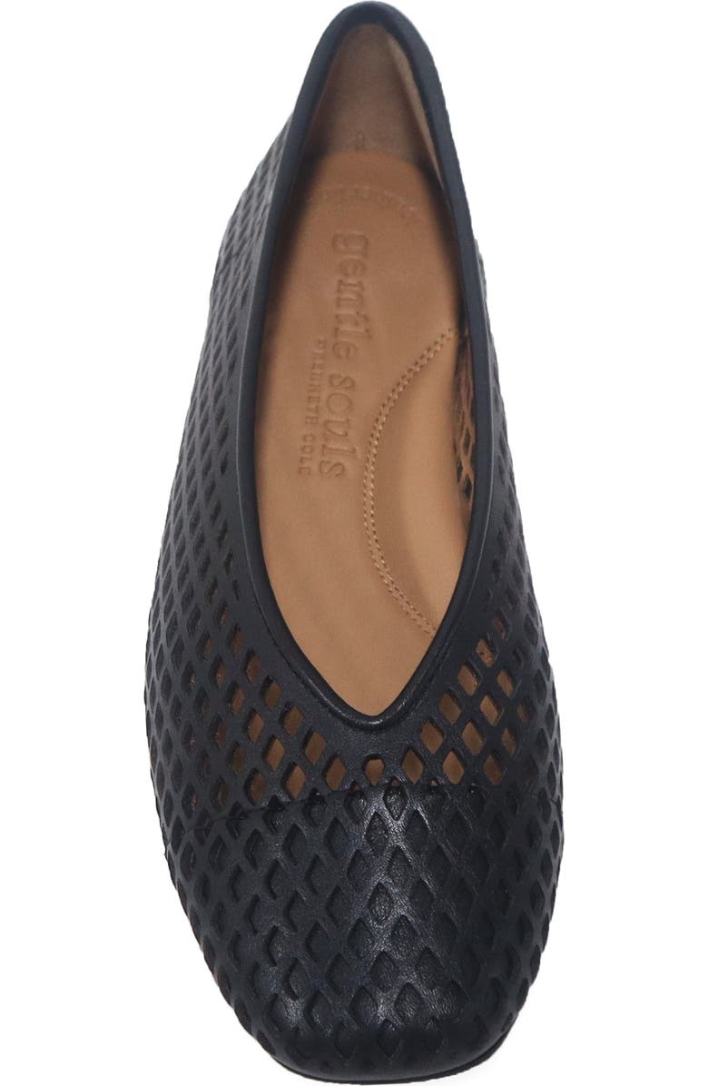 Gentle Souls Willow Perf Ballet Flat, Alternate, color, Black Leather