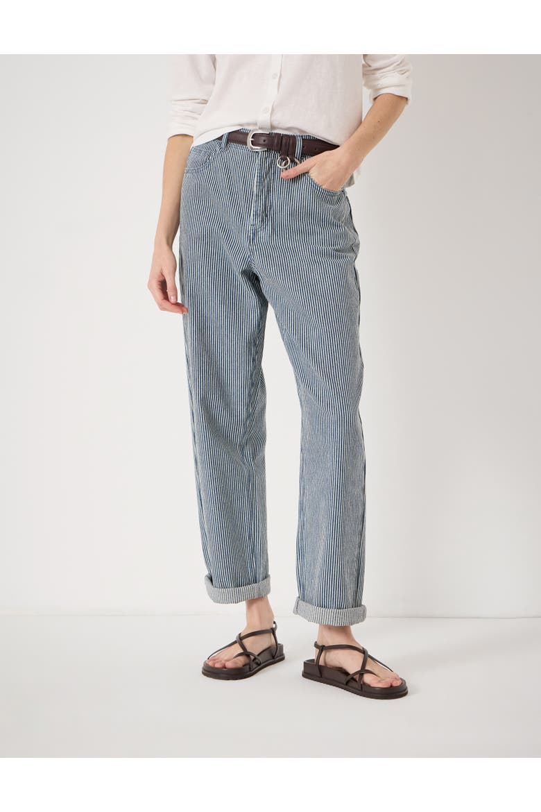 Button Fly Stripe Boyfriend Jeans, Main, color, Blue Stripe