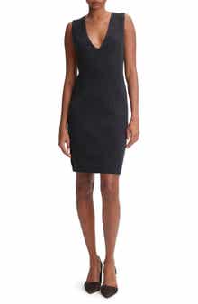 Vince V-Neck Sleeveless Sweater Dress