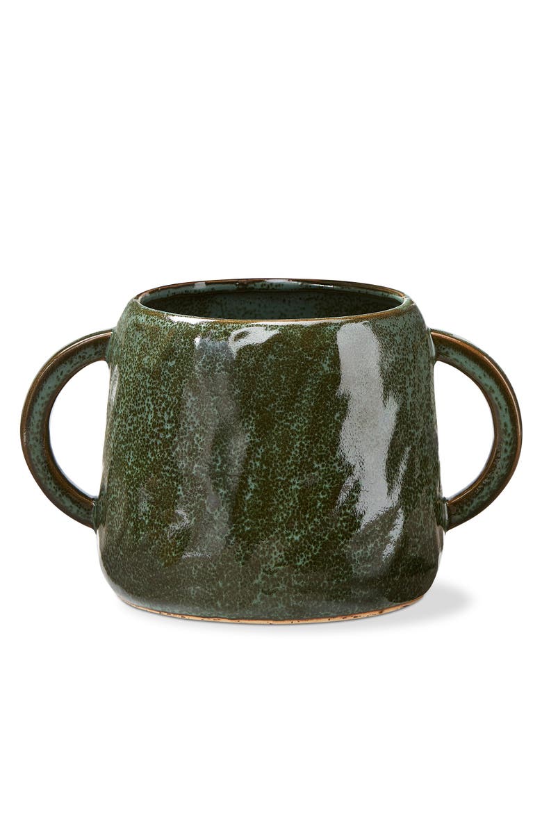 tag Large Handled Ceramic Planter Pot for Garden Green, Main, color, Green