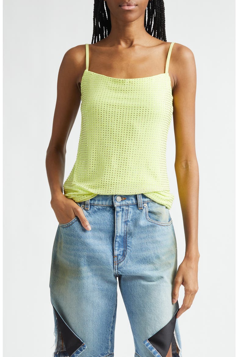 Hotfix Crystal Jersey Camisole, Main, color, LIMONCELLO