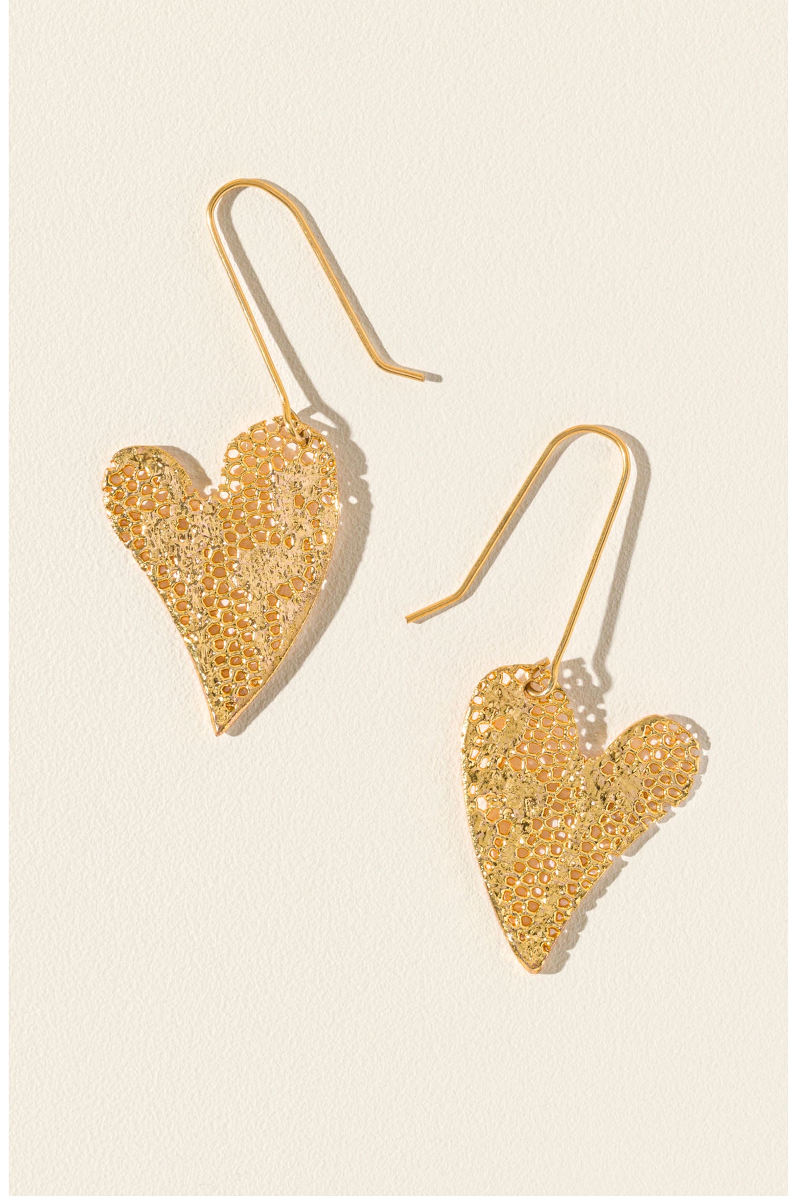 Gold Colure Code Uncommon Goods Mini Gold Dipped Lace Heart Earrings | Nordstrom