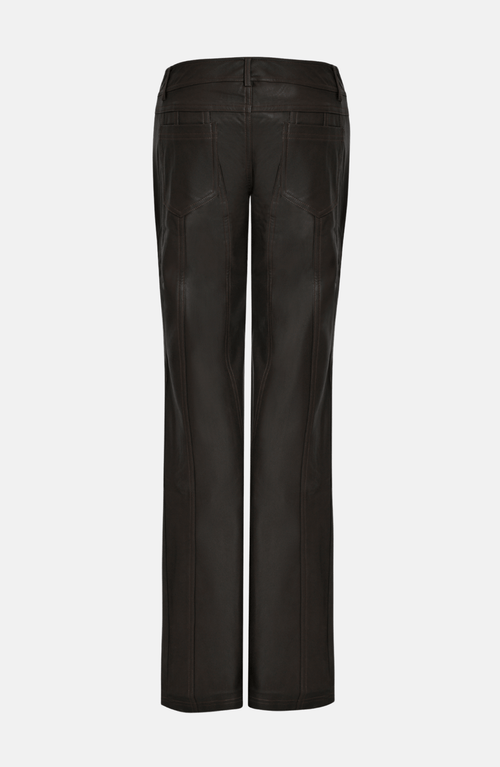 Ow Collection Jade Low-waist Pants In Brown